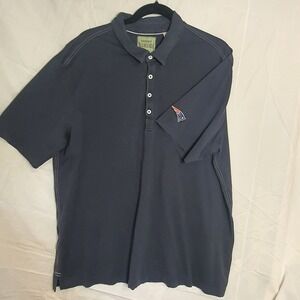 Tommy Bahama New England Patriots Mens XXL Navy Blue Pima Cotton Polo T212152